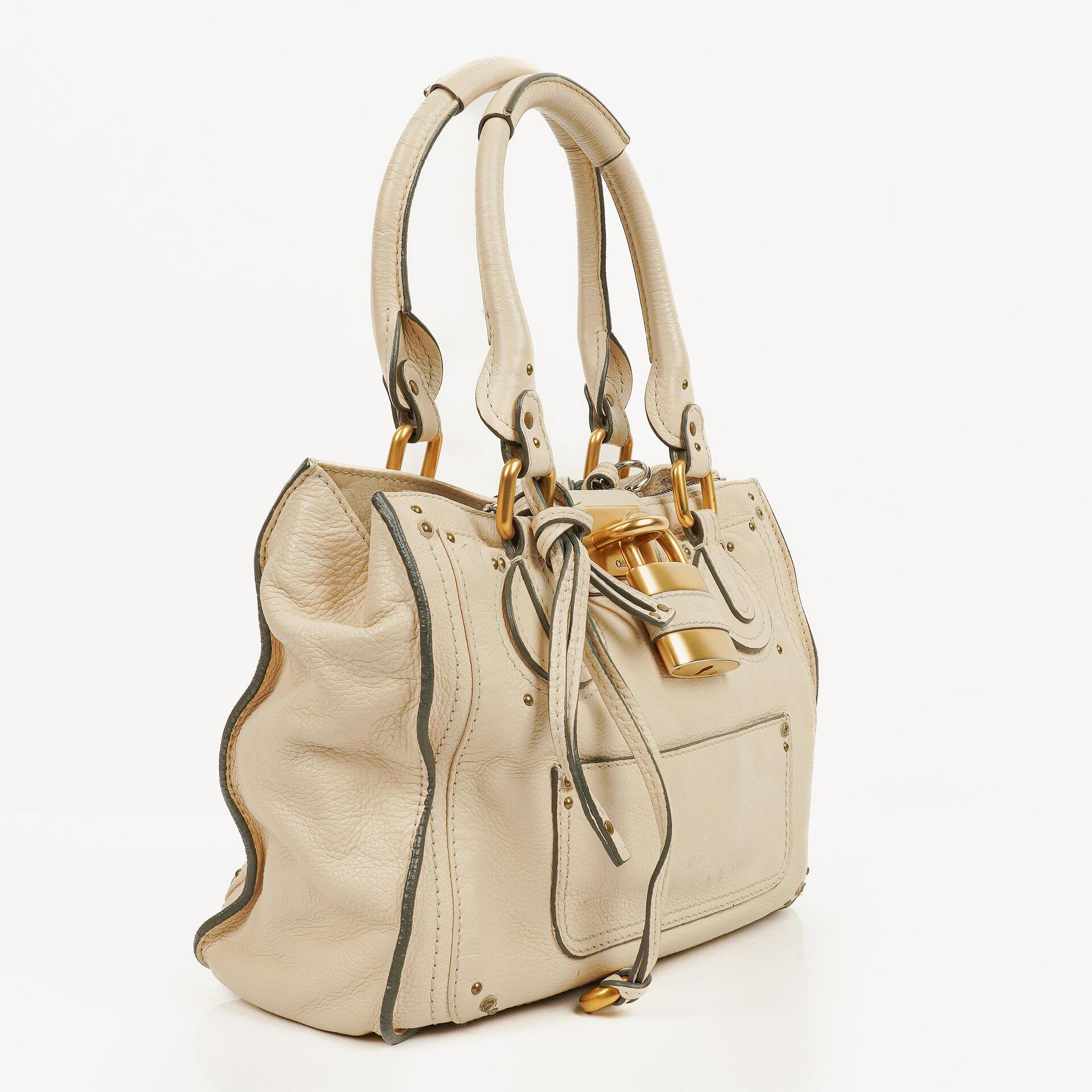 Chloe Paddington Calfskin Ivory Satchel Bag