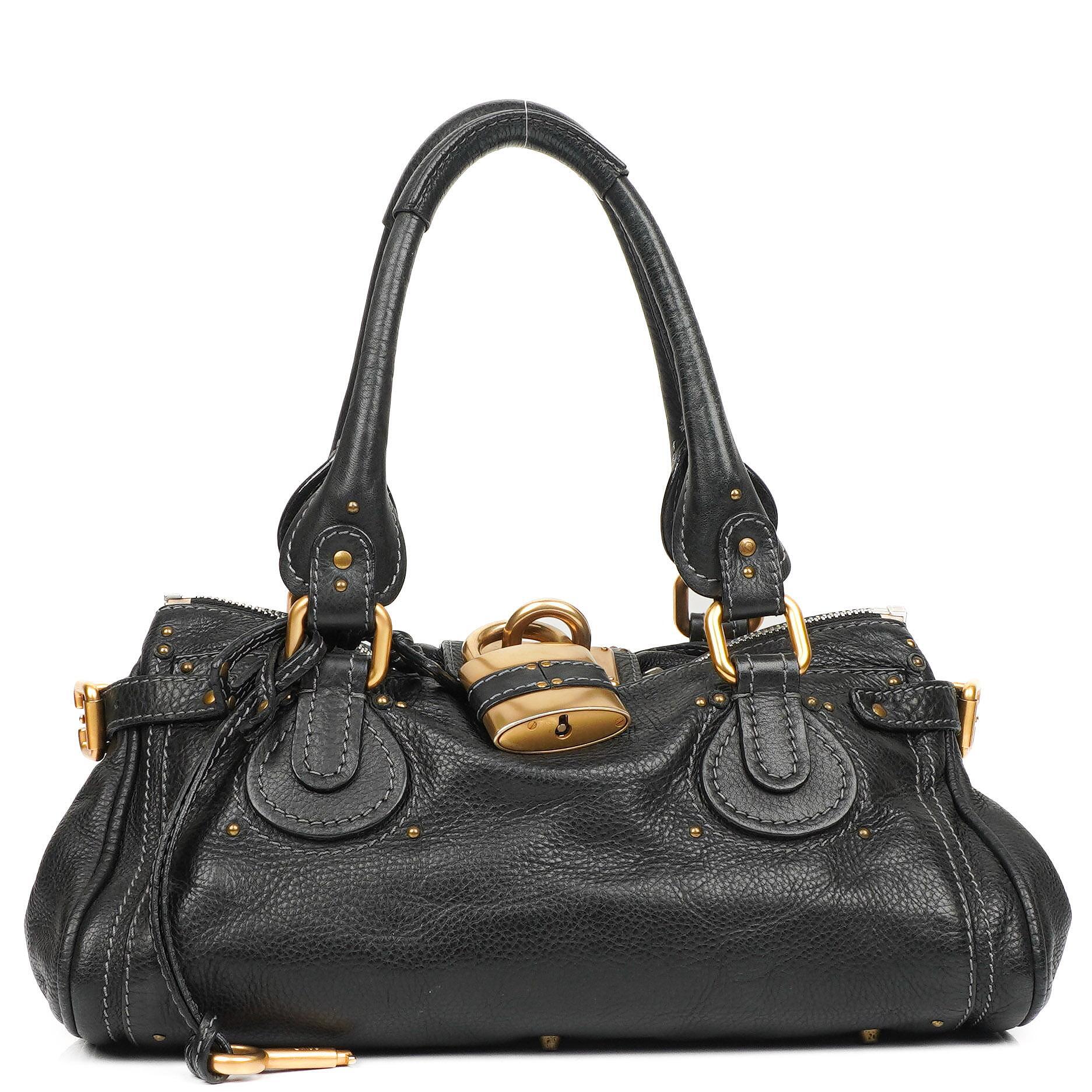 Chloe Paddington Calfskin Satchel Bag Black