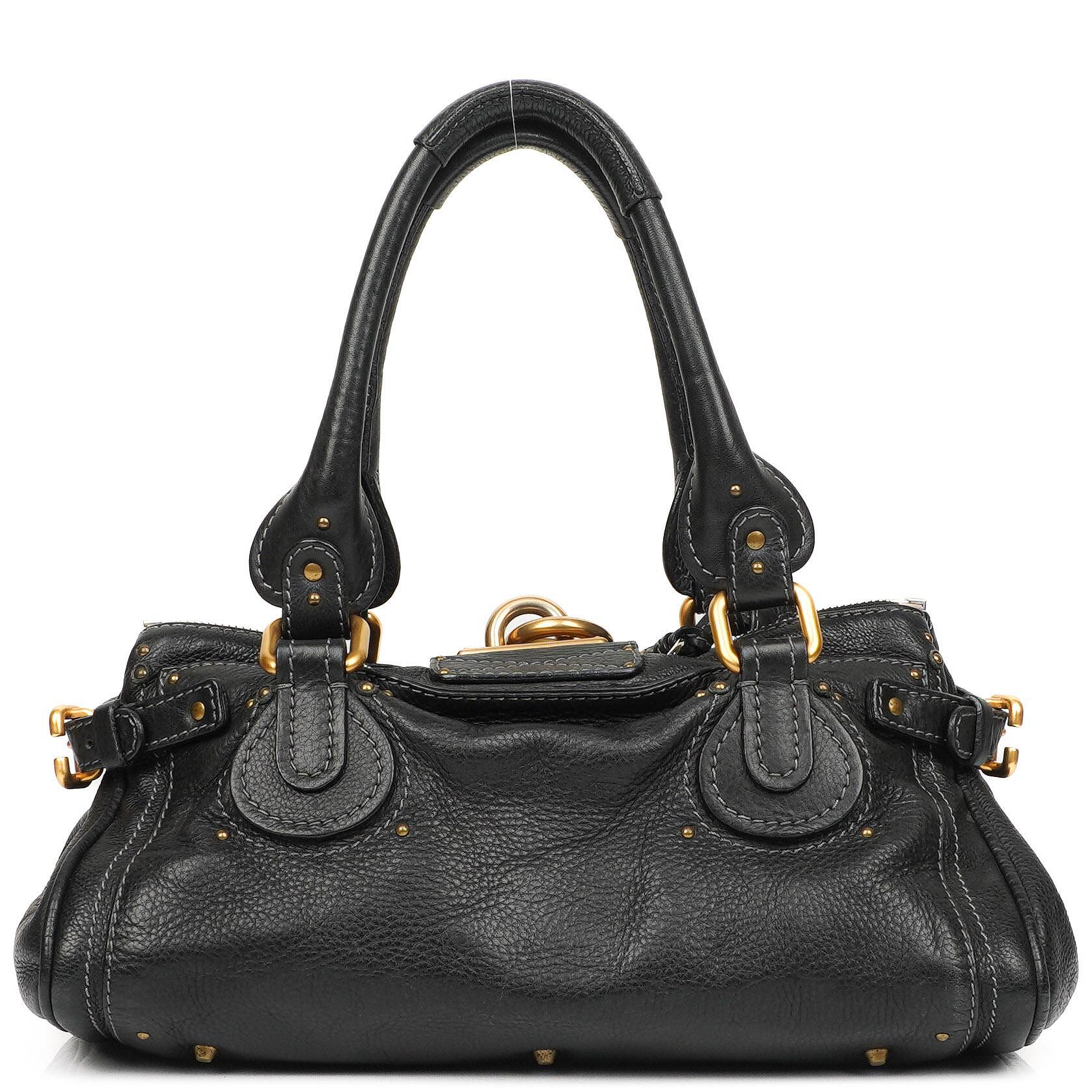 Chloe Paddington Calfskin Satchel Bag Black