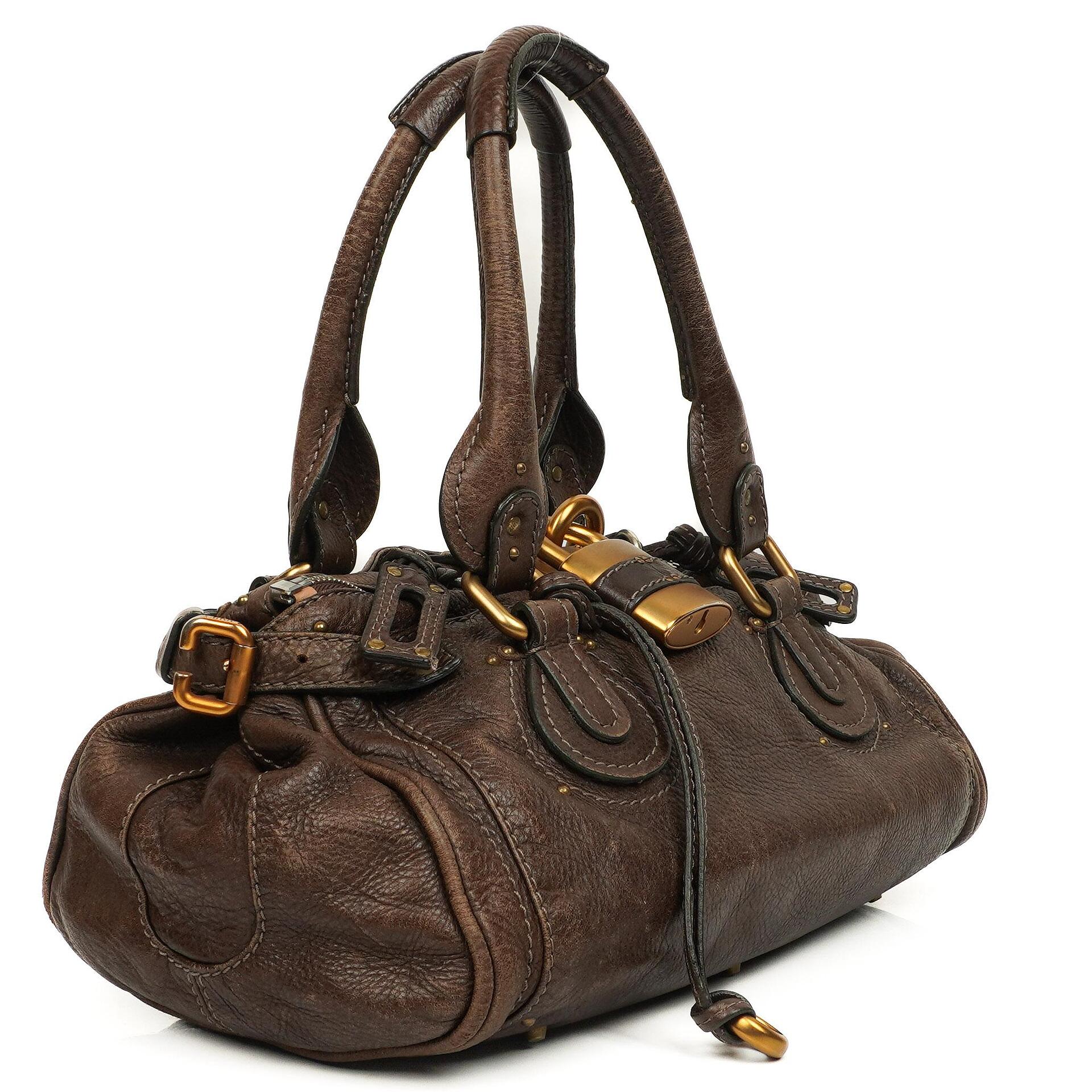 Chloe Paddington Calfskin Satchel Bag Brown