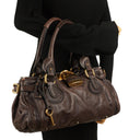 Chloe Paddington Calfskin Satchel Bag Dark Brown
