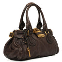 Chloe Paddington Calfskin Satchel Bag Dark Brown