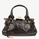 Chloe Paddington Dark Brown Patent Leather Satchel Bag