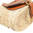 Chloe Raffia Mini Marcie Grain Calfskin Tan Basket