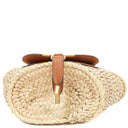Chloe Raffia Mini Marcie Grain Calfskin Tan Basket