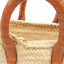 Chloe Raffia Mini Marcie Grain Calfskin Tan Basket