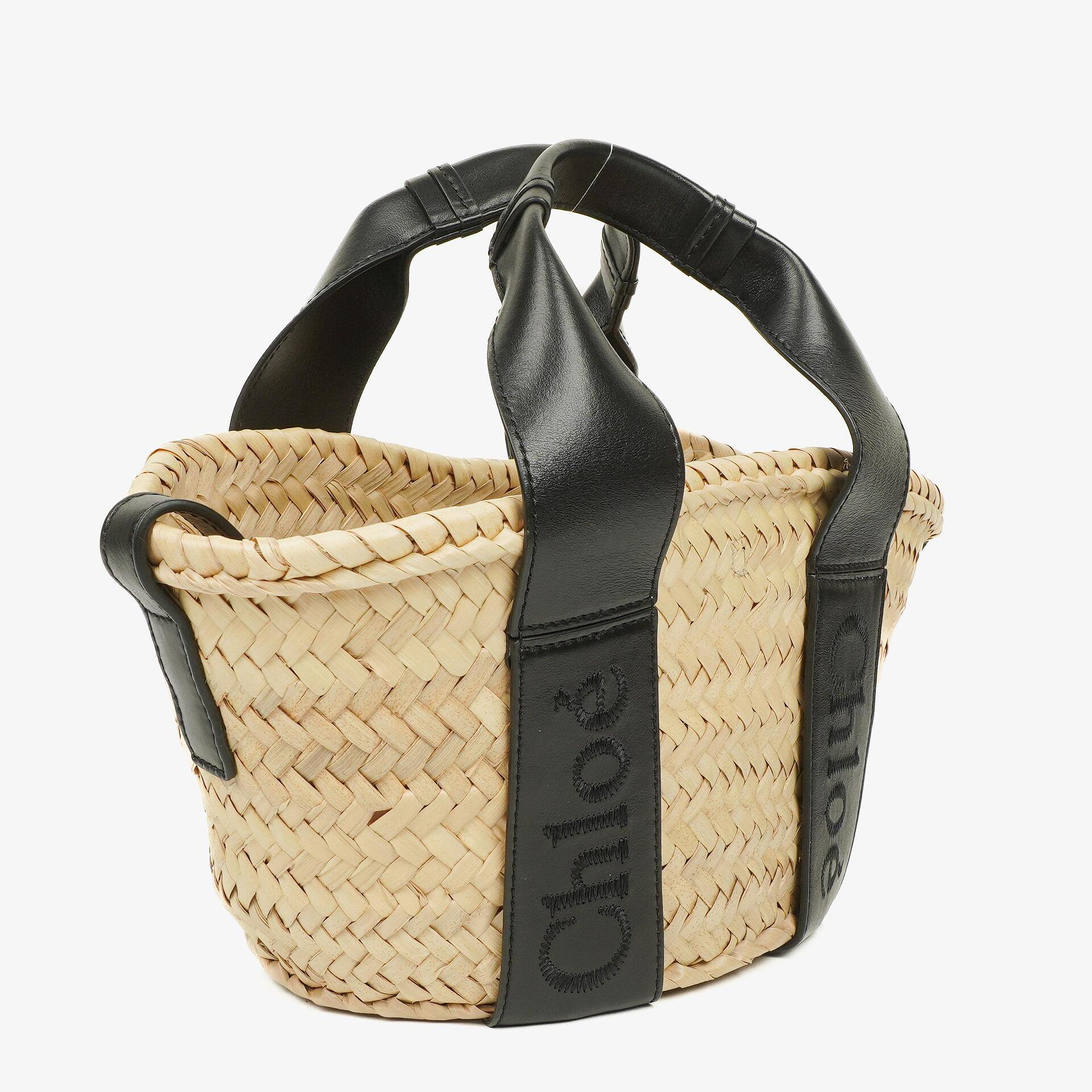 Chloe Raffia Smooth Calfskin Small Sense Basket Bag
