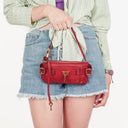 Chloe Red Leather Paddington Pochette Bag