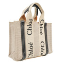 Chloe Small Woody linen Tote Bag
