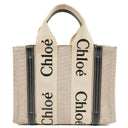 Chloe Small Woody linen Tote Bag