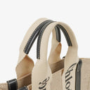 Chloe Small Woody linen Tote Bag