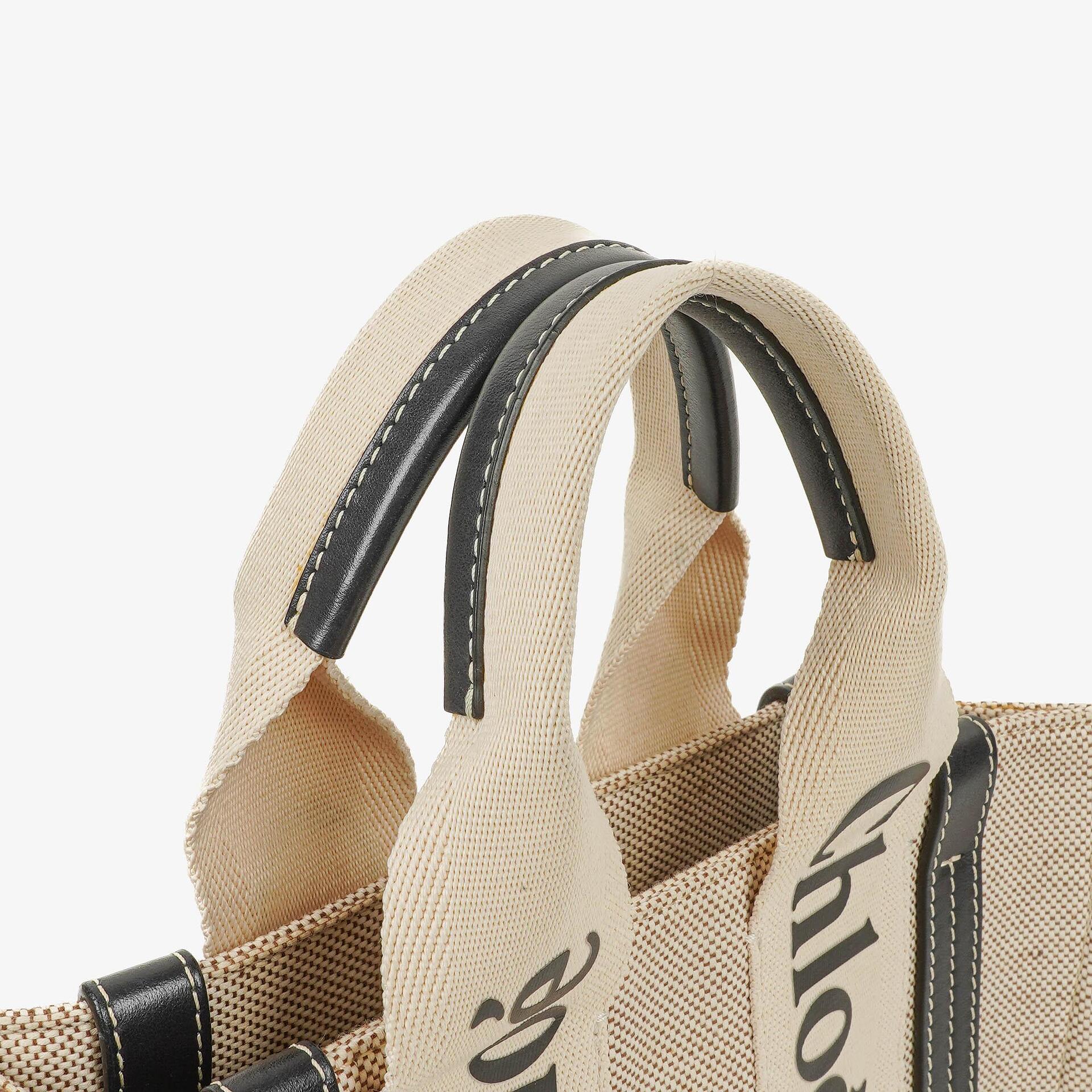 Chloe Small Woody linen Tote Bag