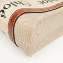 Chloe Small Woody linen Tote Bag Brown