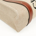 Chloe Small Woody linen Tote Bag Brown