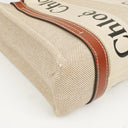 Chloe Small Woody linen Tote Bag Brown