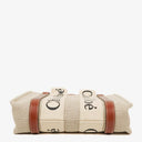 Chloe Small Woody Linen Tote Bag Brown