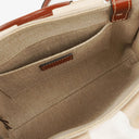 Chloe Small Woody Linen Tote Bag Brown