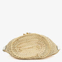 Chloe White/Beige Woven Raffia and Leather Small Marcie Basket Bag