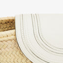 Chloe White/Beige Woven Raffia and Leather Small Marcie Basket Bag
