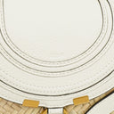 Chloe White/Beige Woven Raffia and Leather Small Marcie Basket Bag