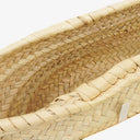 Chloe White/Beige Woven Raffia and Leather Small Marcie Basket Bag