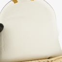 Chloe White/Beige Woven Raffia and Leather Small Marcie Basket Bag