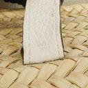 Chloe White/Beige Woven Raffia and Leather Small Marcie Basket Bag
