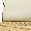 Chloe White/Beige Woven Raffia and Leather Small Marcie Basket Bag