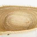 Chloe White/Beige Woven Raffia and Leather Small Marcie Basket Bag