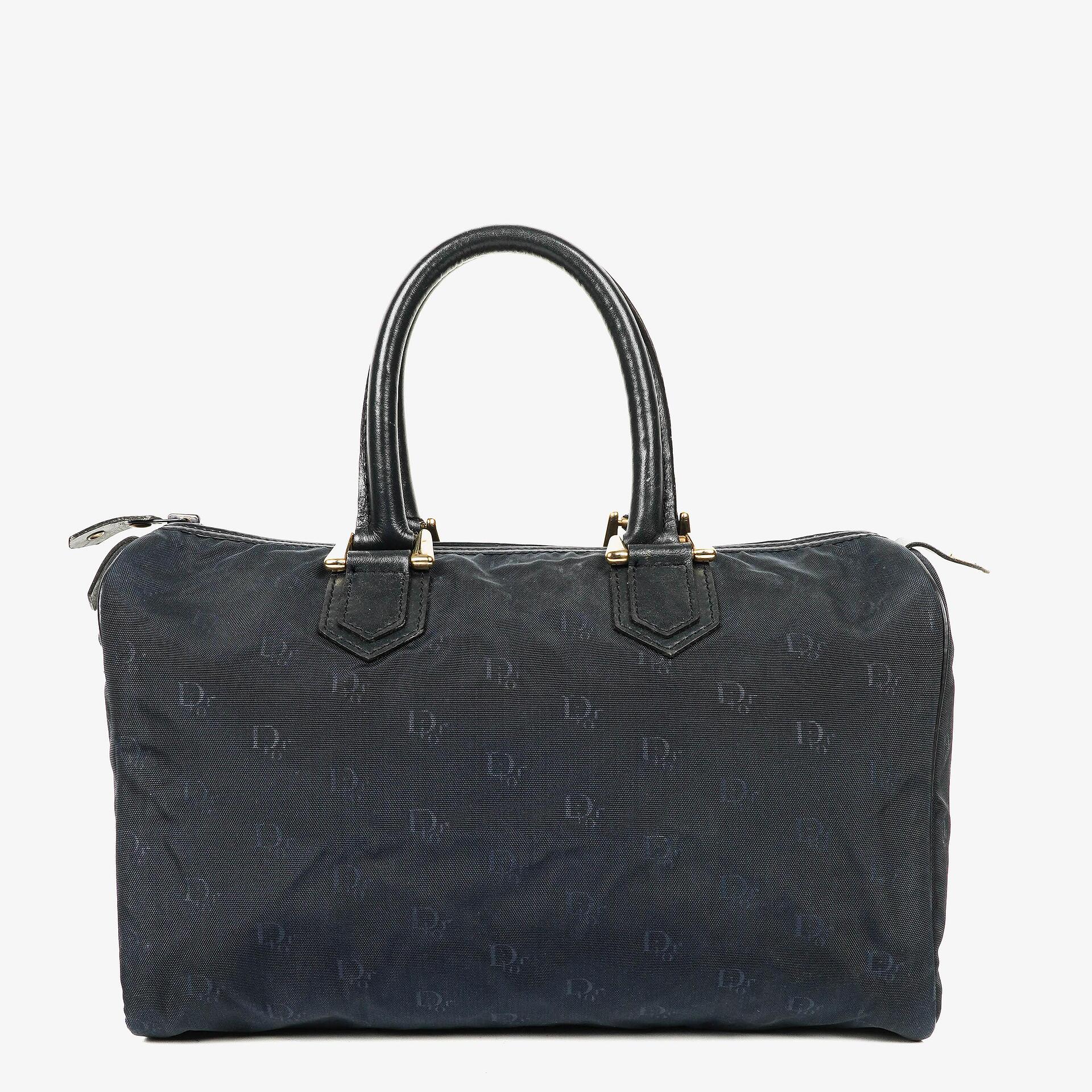 Christian Dior 30 Boston Bag in Navy Nylon