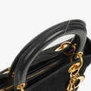 Christian Dior Black Cannage Quilted Suede Leather Lady Dior Bag