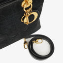 Christian Dior Black Cannage Quilted Suede Leather Lady Dior Bag