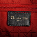 Christian Dior Black Cannage Quilted Suede Leather Lady Dior Bag