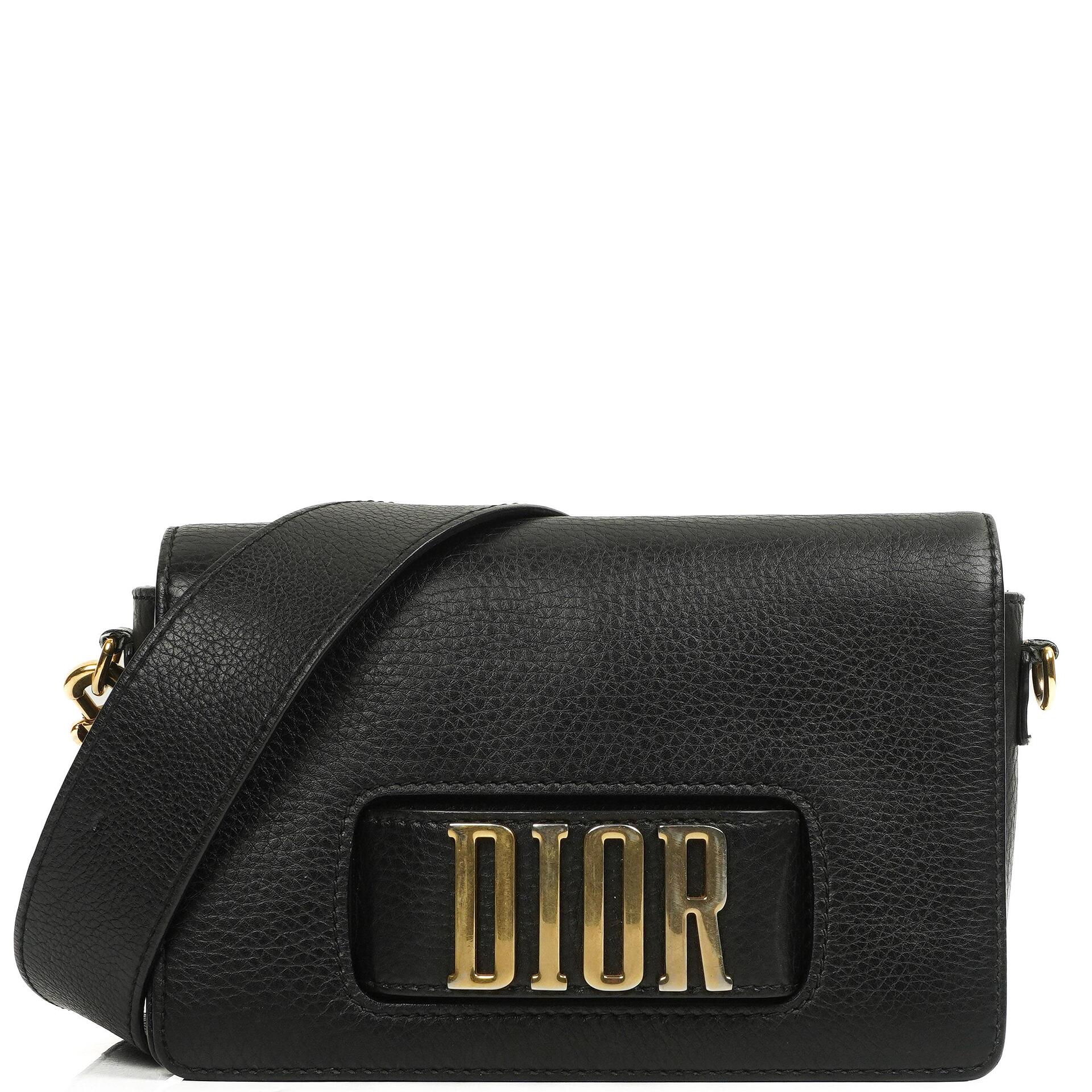 Christian Dior Dio(r)evolution Black Grained Calfskin Flap Bag