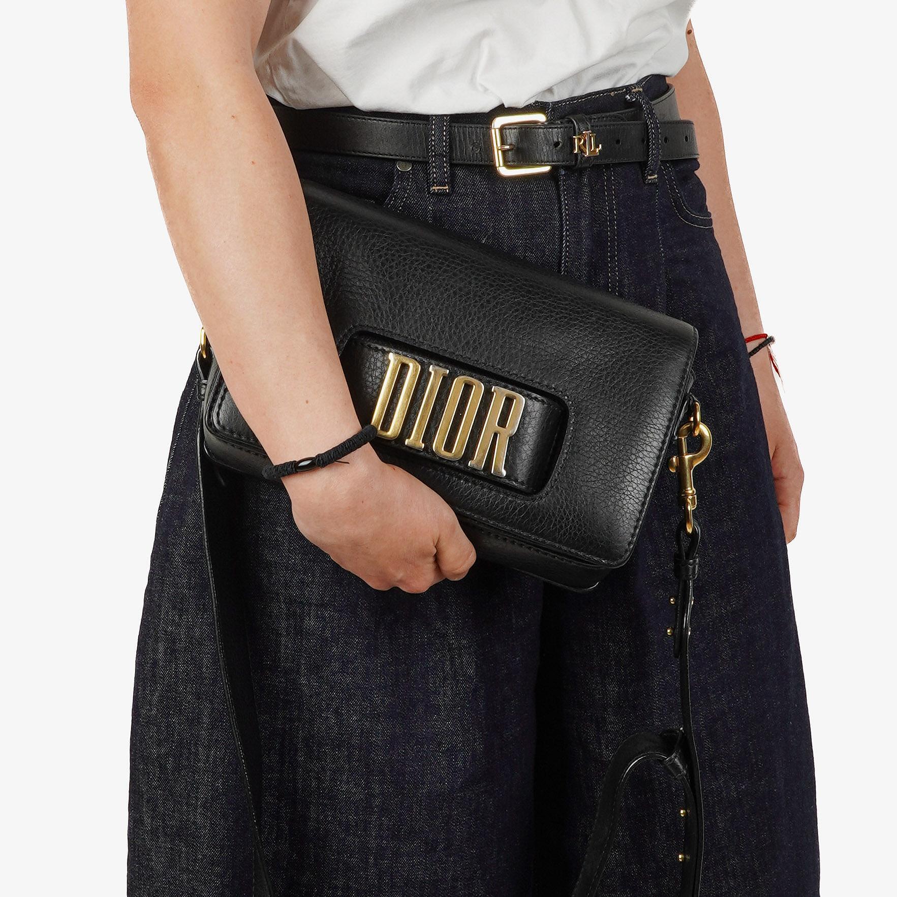 Christian Dior Dio(r)evolution Black Grained Calfskin Flap Bag