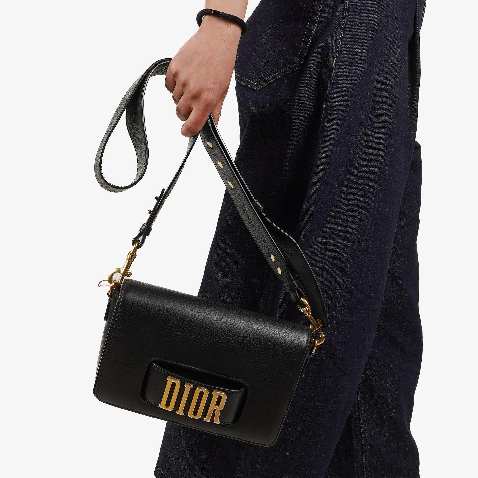 Christian Dior Dio(r)evolution Black Grained Calfskin Flap Bag