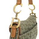 Christian Dior Green Monogram Jacquard Double Saddle Bag