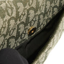Christian Dior Green Monogram Jacquard Double Saddle Bag