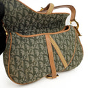 Christian Dior Green Monogram Jacquard Double Saddle Bag