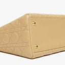 Christian Dior Lady Dior Beige Cannage Quilted Leather Bag
