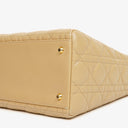 Christian Dior Lady Dior Beige Cannage Quilted Leather Bag