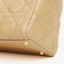 Christian Dior Lady Dior Beige Cannage Quilted Leather Bag