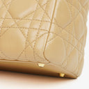 Christian Dior Lady Dior Beige Cannage Quilted Leather Bag