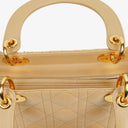 Christian Dior Lady Dior Beige Cannage Quilted Leather Bag