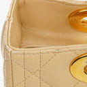 Christian Dior Lady Dior Beige Cannage Quilted Leather Bag