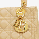 Christian Dior Lady Dior Beige Cannage Quilted Leather Bag