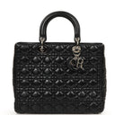 Christian Dior Large Lady Dior Black Cannage Quilted Lambskin Handbag, 2010