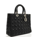 Christian Dior Large Lady Dior Black Cannage Quilted Lambskin Handbag, 2010
