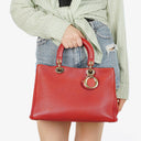Christian Dior Medium Diorissimo Burgundy Calfskin Tote