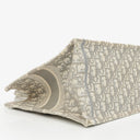 Christian Dior Medium Ecru and Gray Oblique Embroidery Book Tote